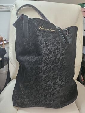 Victoria's Secret Black Lace Tote Bag